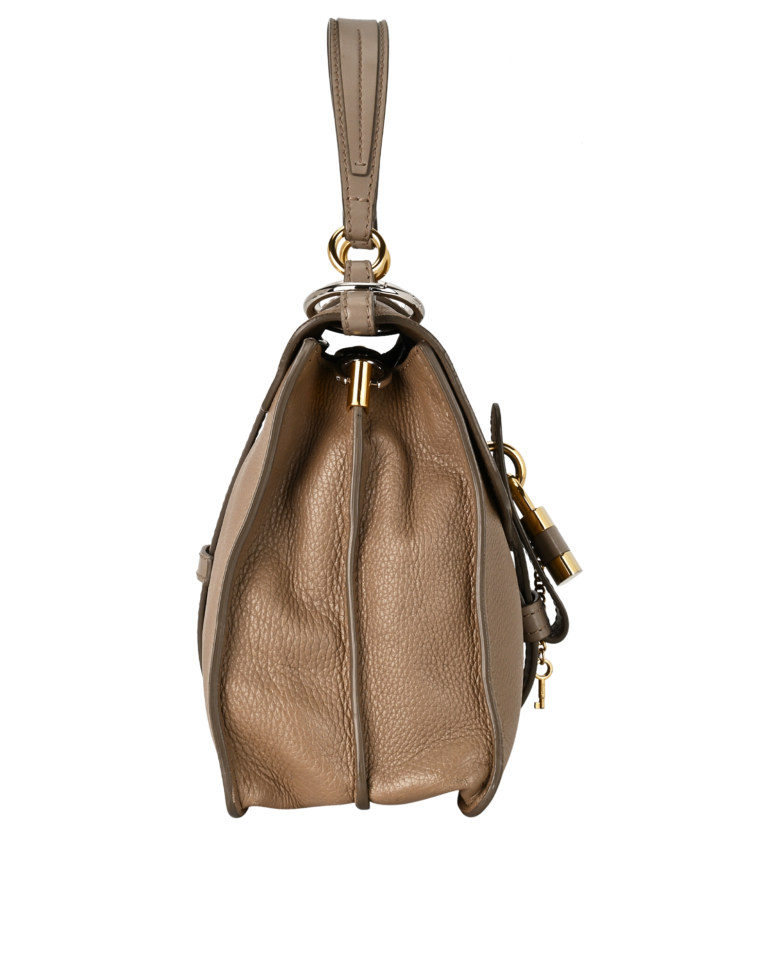 Medium Aby, &pound;450, Handbags, Beige, Leather, Side view